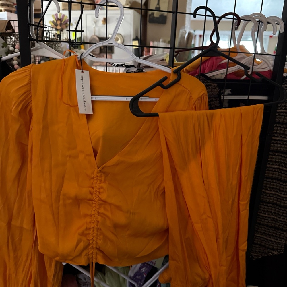 Elegant Orange Women's Blouse